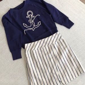 J Crew cotton stripes skirt